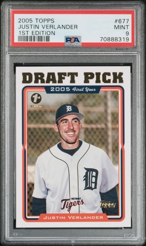 Justin Verlander [First Edition] #677 2005 Topps card