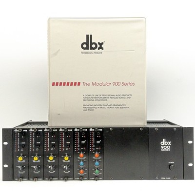 dbx 900A Rack Frame w/ 6 Modules   4x 902 De-Esser, 2x 903 Compressor + Manuals