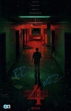 DUFFER BROTHERS SIGNED STRANGER THINGS 11X17 PHOTO MATT ROSS DUFFER S4 BAS COA