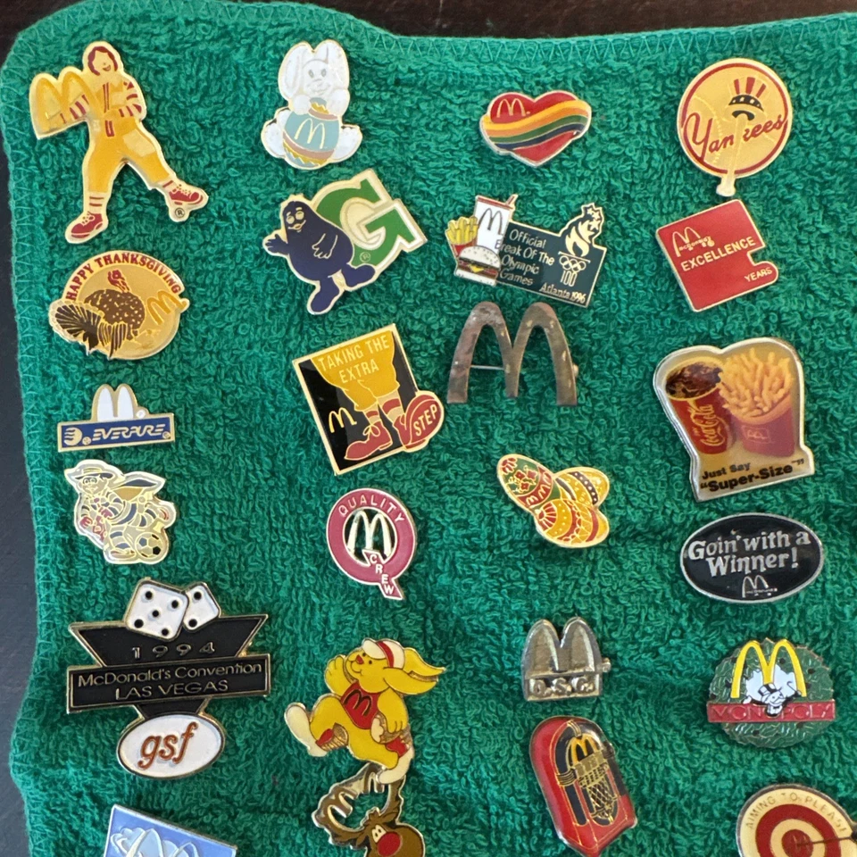 Vintage Lot Of McDonalds Employee Pinbacks Lot Of 90 Pcs - Image 3 of 4
