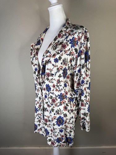 Vintage Blazer Womens Medium Floral Print Rayon Jacket 90s Retro Rare - Picture 5 of 12