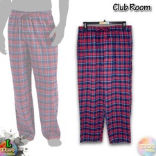 NWOT Club Room Men's L Plaid Flannel Pajama Pants - Red/Navy