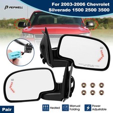 2x Power Heated Tow Mirrors Signal Fr 2003-2006 Chevy Silverado Gmc Sierra Yukon