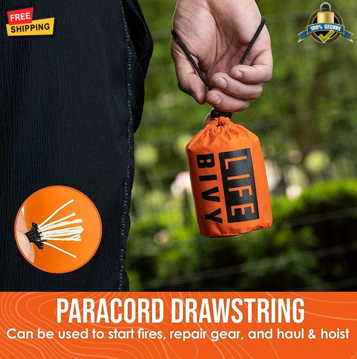 2 pcs Emergency Survival Sleeping Bag – Mylar Bivy Sack for Warmth & Shelter