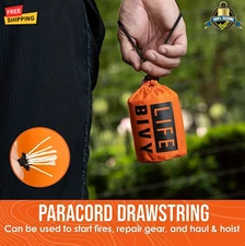 2 pcs Emergency Survival Sleeping Bag – Mylar Bivy Sack for Warmth & Shelter