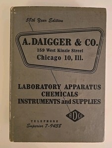 1952 A. Daigger & Co. Laboratory Supply Catalog – 58th Edition – Vintage...