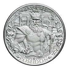 1 oz .999 Fine Silver Round Poseidon Atlantis Mythical Cities Design 99.95 per troy oz