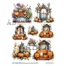 Halloween Scenes | A4 Rice Paper | Paper for Decoupage | AB Studios
