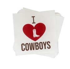 - I Love Cowboys Western Themed Paper Cocktail Napkins 50 Count Cowboy Napkin...