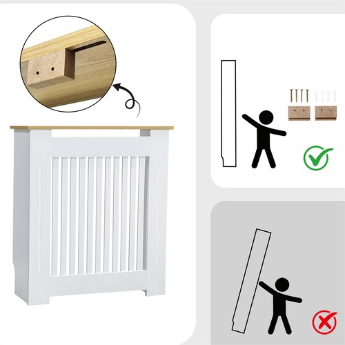 Modern Radiator Cover with Table Top, White Radiator Cabinet, Enclosure for Home - Afbeelding 13 van 28