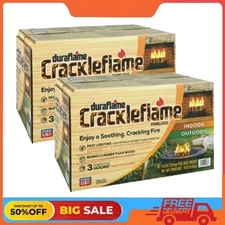 2 Packs Duraflame Crackleflame 4.5lb Firelogs, 3 Hour Burn, 4 Firelogs per Case