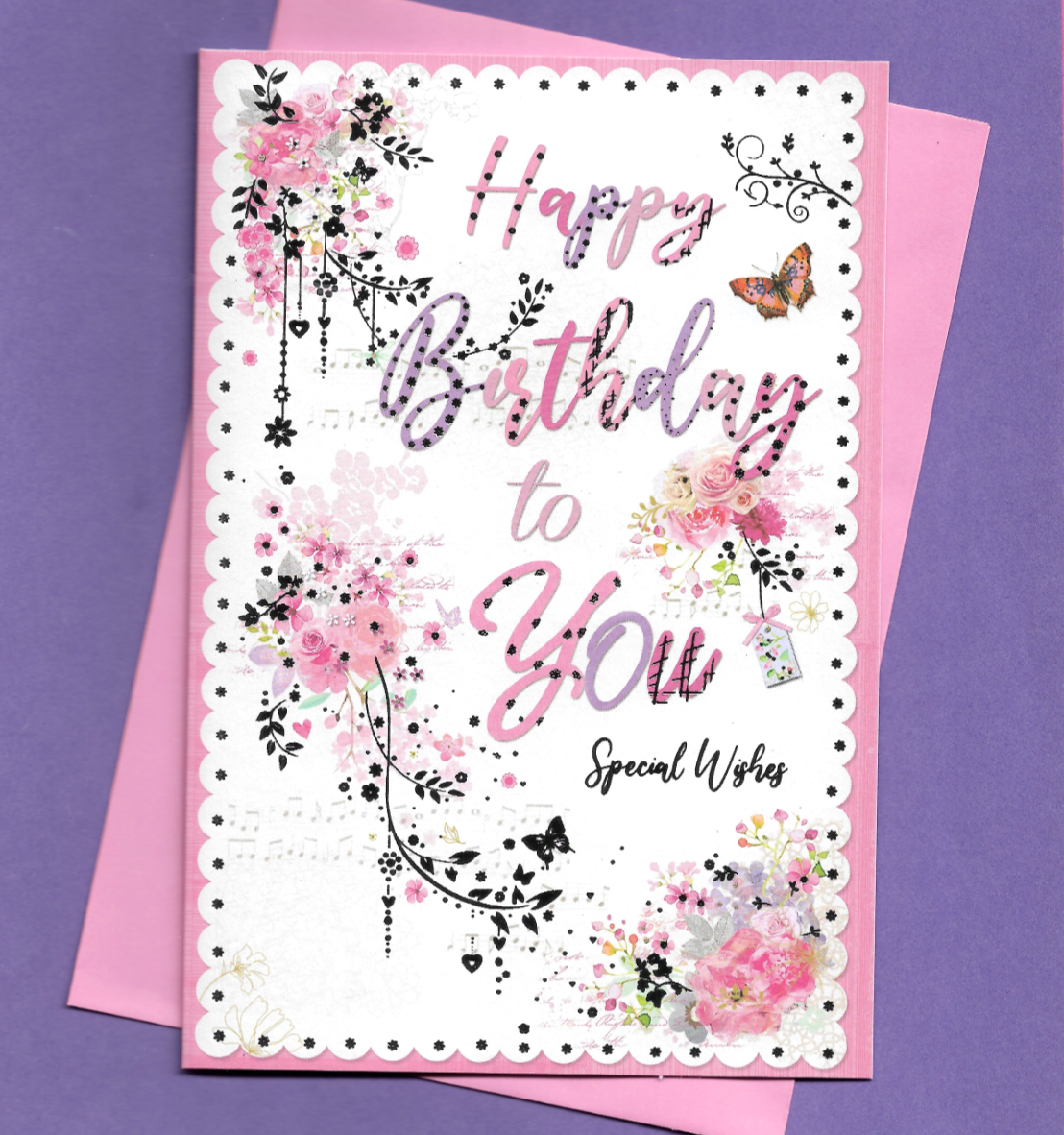 Happy Birthday To You Special Wishes Card Female Message Verse Words 19x13cm