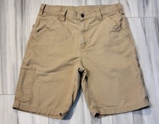 Carhartt Original Fit B147 DKH Brown Khaki Carpenter Work Shorts Men's Size 33