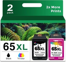 65XL Ink Cartridges Black/Color Combo Pack Replacement for HP Ink 65 HP65 XL