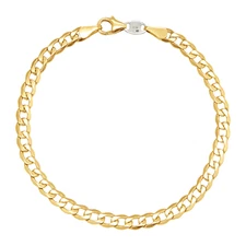 Finecraft 5mm Curb Chain Bracelet in 14K Gold-Bonded Sterling Silver, 8"