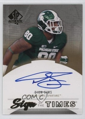 2013 SP Authentic Sign of the Times Dion Sims #ST-SI Rookie Auto RC 0uo3