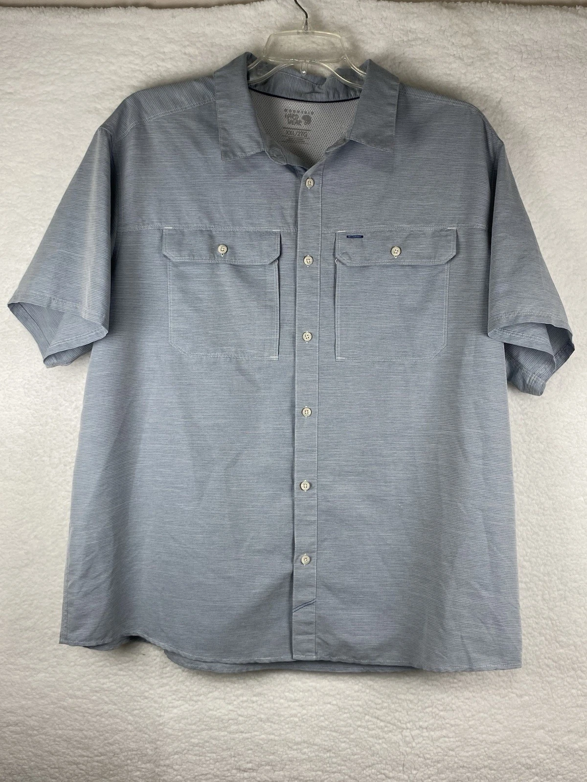Mountain Hardwear Canyon Short Sleeve Mens Shirt 2XL Outdoor Hiking Vented Blue