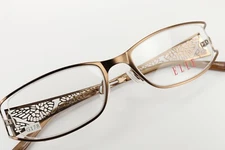 ELLE EL13326 BR Brown 51-18-140 Half Rimless Eyeglass Frames with Case G178