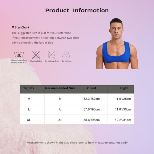 Mens Crop Top Low Scoop Neck Sportwear Slim Fit Tank Tops Stretchy Vest Fitness - Picture 116 of 156