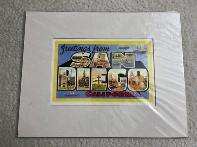 Found Image Press Art Print Greetings From San Diego California 11x14