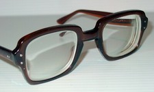 Vintage Military USS 4 1/4 - 5 1/2 Eyeglasses Frames Brown - 50-24