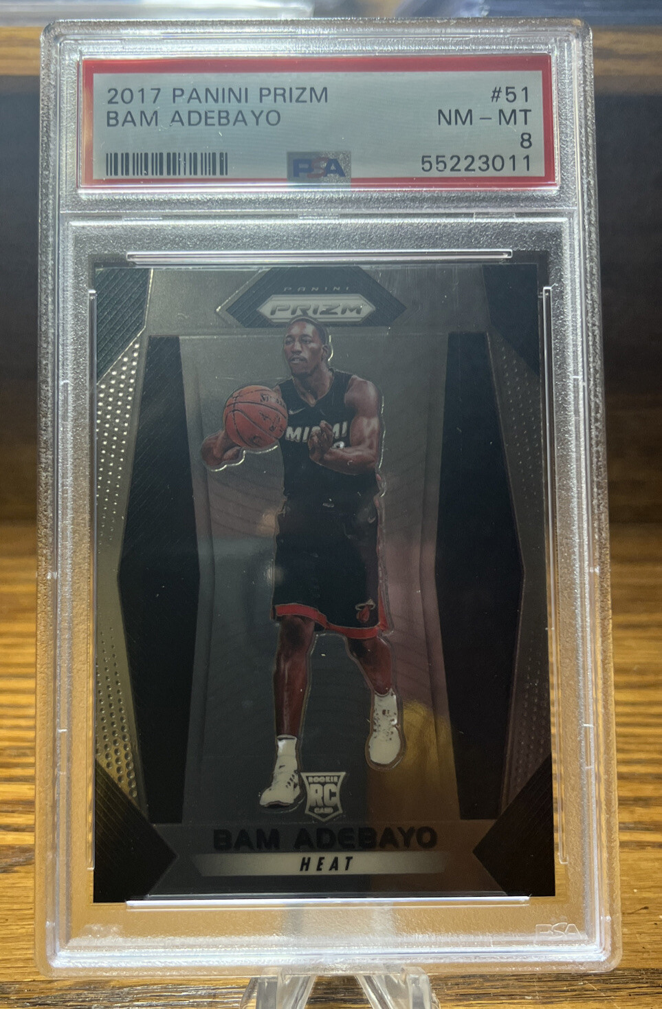 2017 Panini Prizm Bam Adebayo #51 Rookie RC Heat Basketball PSA 8 NM-MT