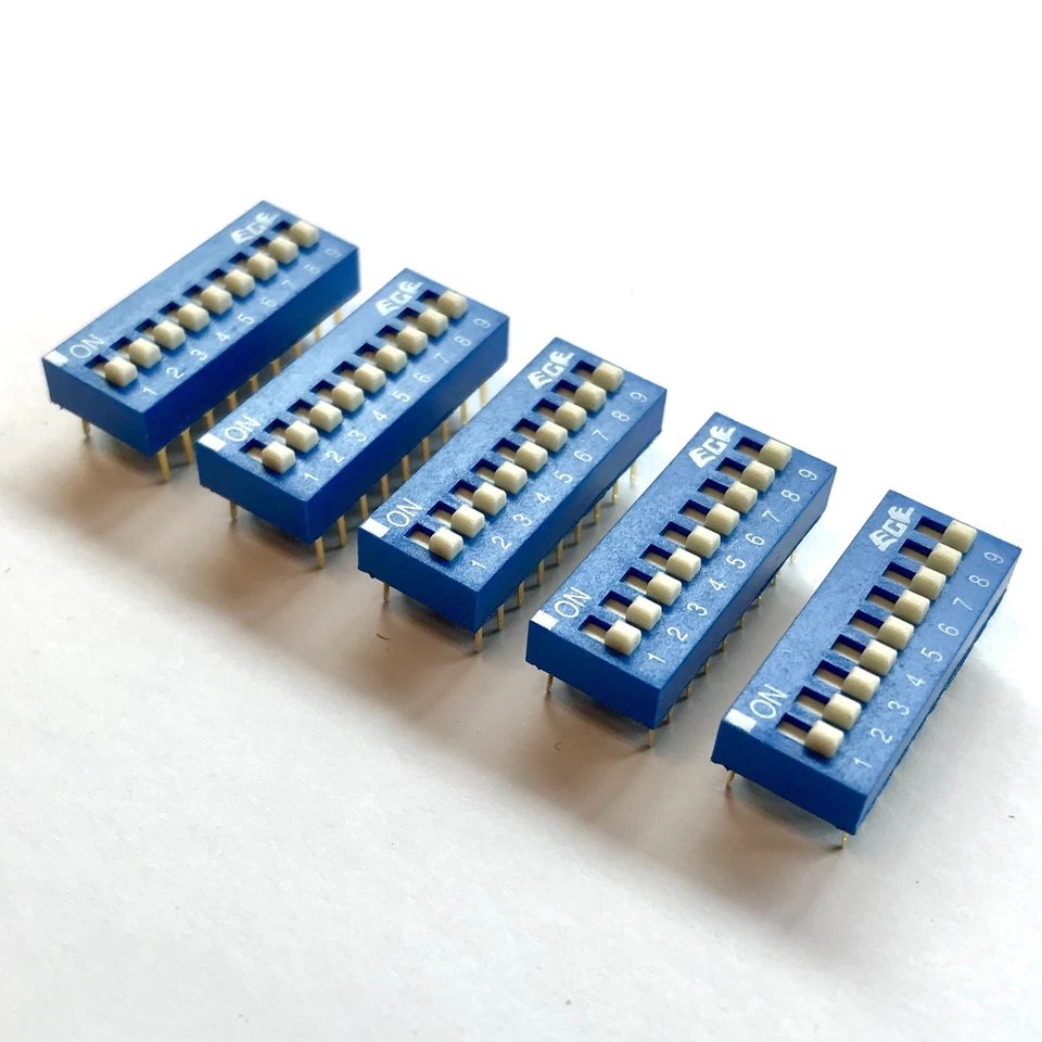 (PKG of 5) DIP Switch, 9 Position, SPDT, Gold Plated Contacts, ECE, EDG109S - Image 4 of 4