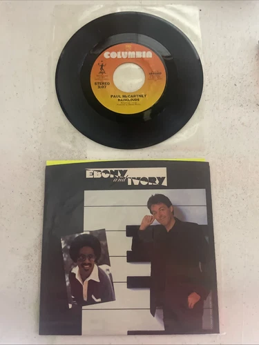 PAUL McCARTNEY Beatles- EBONY AND IVORY/ RAIN - 45 RPM RECORD  PICTURE SLEEVE NM