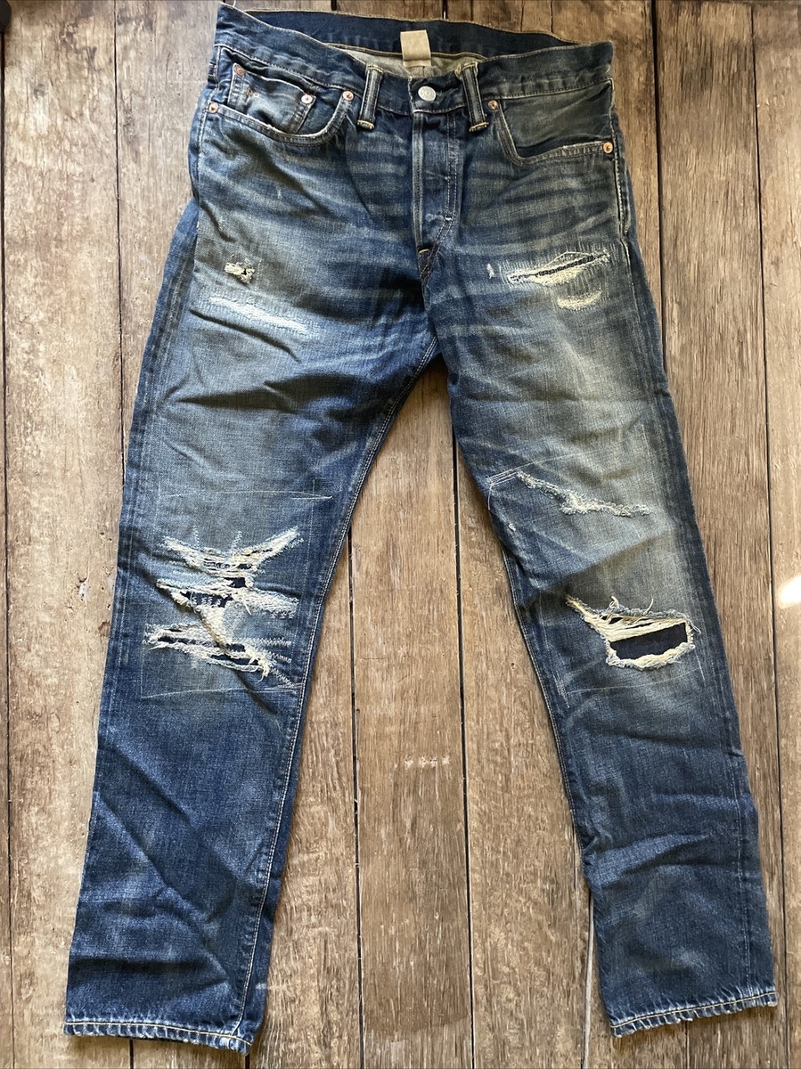 ABC RRL Jeans Men's slim Narrow American woven Selvedge Denim