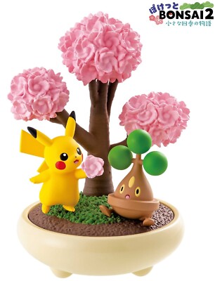 RE-MENT Pokemon Pocket Bonsai 2 Four Seasons Story Mini Figure Pikachu & Bonsly