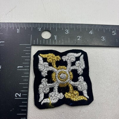 Gold & Silver Thread On Black Patch (Design) 53TX