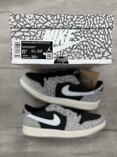 Size 6.5W/5M- Air Jordan 1 Retro OG Low Black Cement - Picture 5 of 5