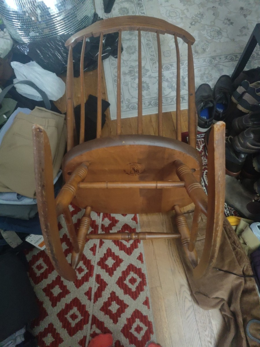 Nichols & Stone Co. Gardner Mass Vintage Wooden Rocking Chair | eBay