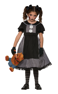 Smiffys Gotisches Ballkleid Für Kinder – Mit Netz-Rüschen, Gr. 10–12 Jahre, Halloween-Kostüm