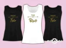 Vest Tank Top Hen Do Party Bride Tribe  T-shirt Ladies Female