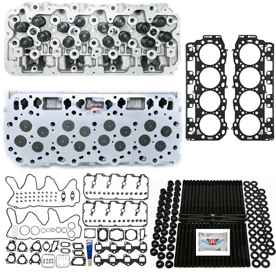 New Cylinder Heads w/ DK Studs & Upper Gasket Set - LML 2011-16 GM Duramax 6.6L
