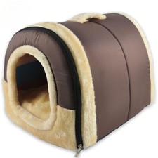 Indoor Dog House Soft Cozy Dog Cave Bed Foldable Warm House Nest with Mat New US