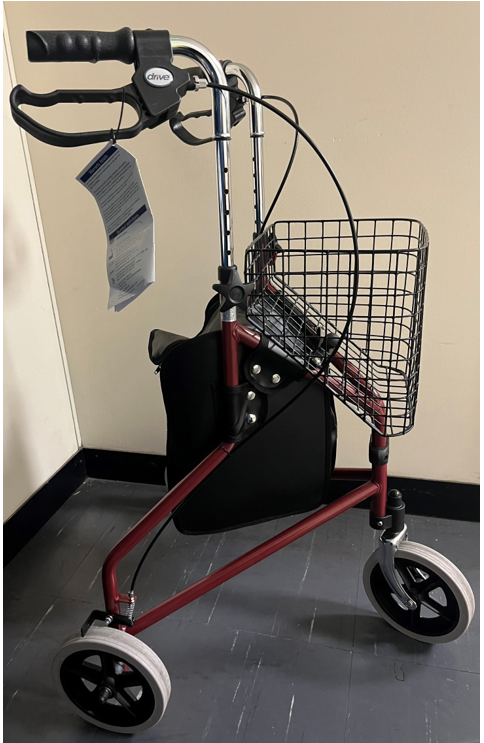 Folding Drive Tri Walker with Height Adjustable Handles, Basket, Brakes ...