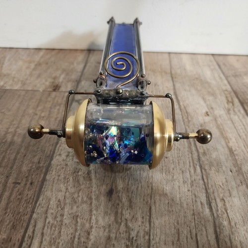 Sea Parrot Rioux La Niña Blue Stained Glass Art Jeweled Kaleidoscope 2000 - Picture 1 of 12