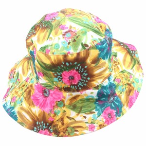 white floral bucket hat