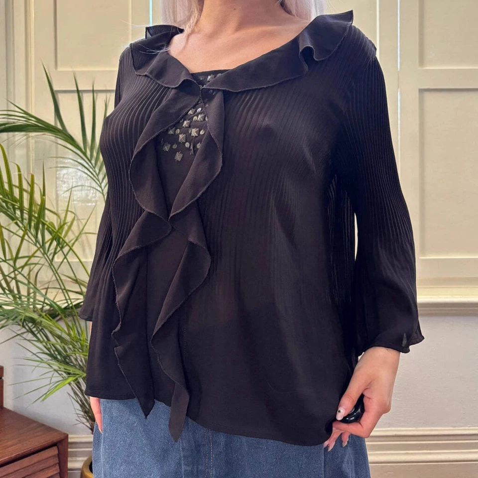 New York City Design Company Blouse - Medium Brown Polyester - Image 2 of 4