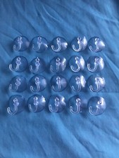 20 New 1-1/4 Diameter Clear Window Suction Cups with Clear Plastic Swivel Hooks