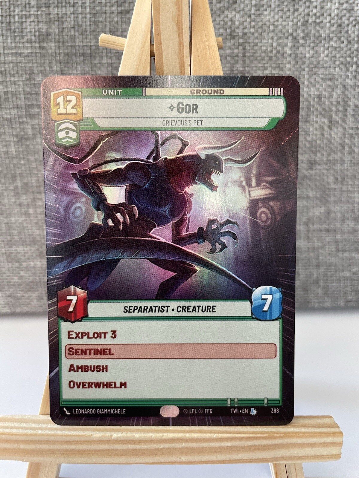 Star Wars Unlimited  TWI - GOR Grievous Pet  -Hyperspace Foil Legendary Card 388