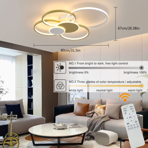 Modern LED Ceiling Light 65W Dimmable LED Ceiling Lamp with Remote Control New