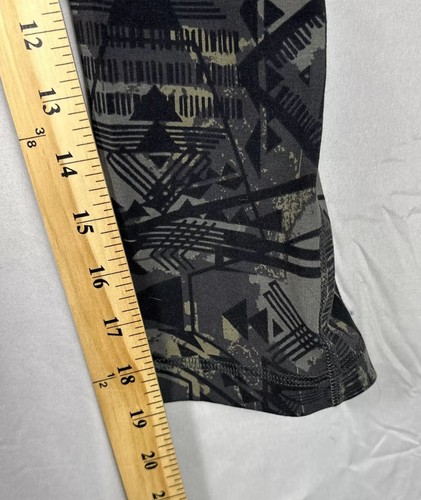Leggings Reebok Athleisure Adulto Extra Small Nero Grigio Stampa Tribale Capri Stretto - Foto 4 di 9