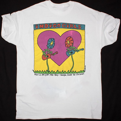 Indigo Girls Rites of Passage 90's Tシャツ Indigo Girls 1990 Tour T-Shirt 90s White Short Sleeve Tee Unisex