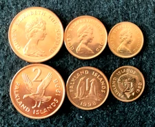 Falkland Islands 3 Coins Set  1/2, 1, 2 Pence UNC World Coins
