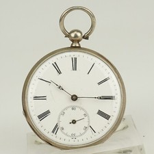 WORKING Silver Pocket Watch Men's no fusee duplex chronometer no repeater RAR