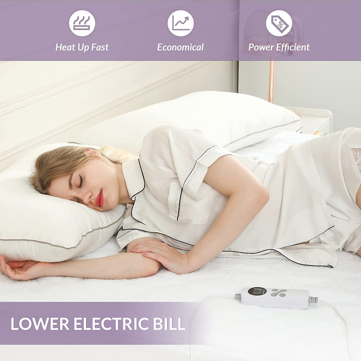 Sherpa Fleece Electric Heating Mattress Pad Quilted Dual Control Auto-Shut  Off | eBay