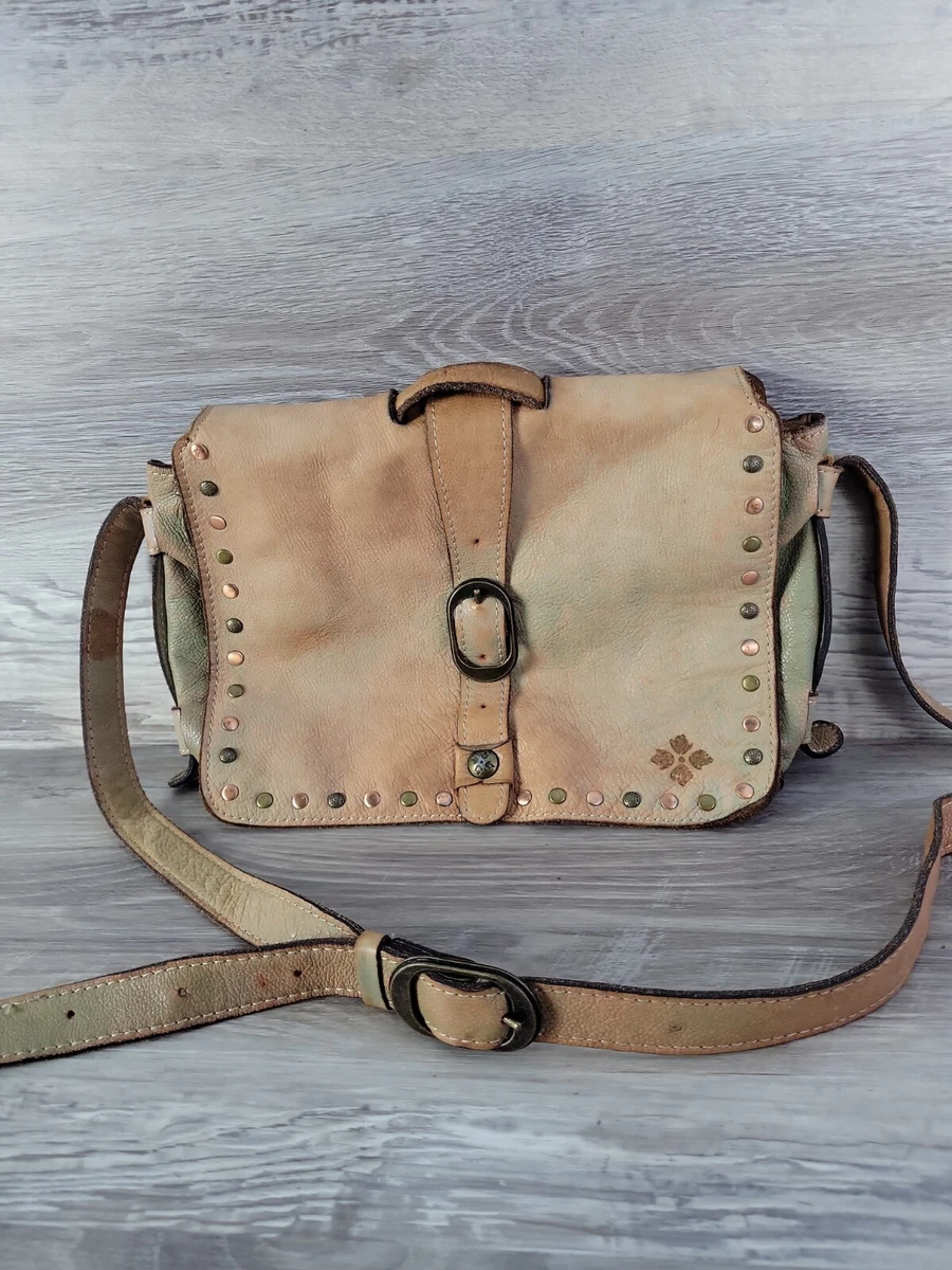 Patricia Nash Mantova Studded Rustic Saddle Crossbody Shoulder Bag